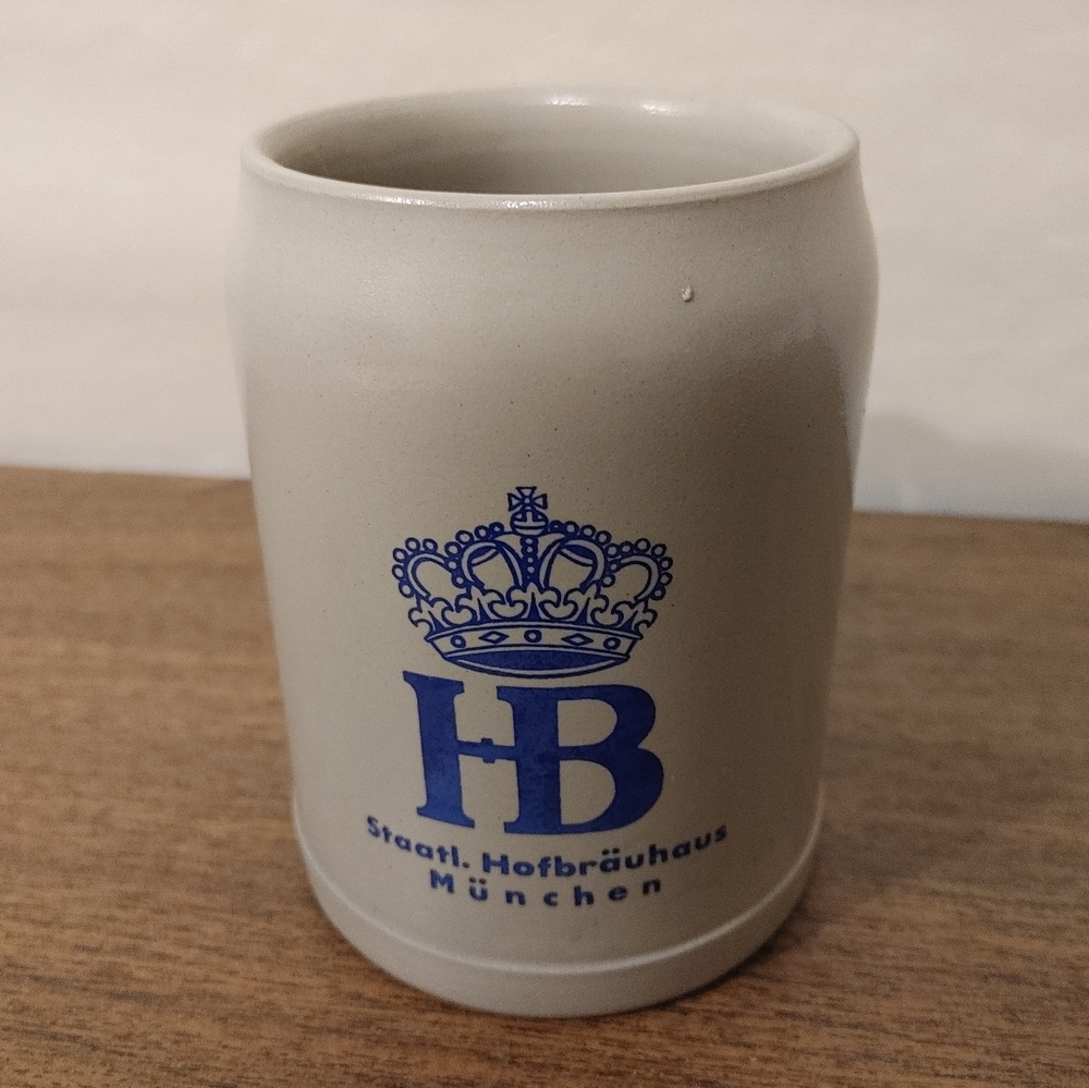 Vintage Hofbrauhaus Munchen HB Beer Stein Mug Stoneware Salt Glaze Germany